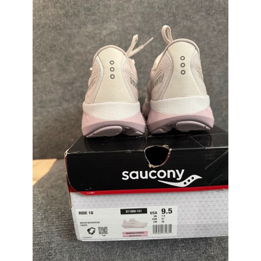 Saucony Ride 18 Womens Running Shoes Moon Woodrose Taupe S11000-151 Size 9.5 - Picture 8 of 9